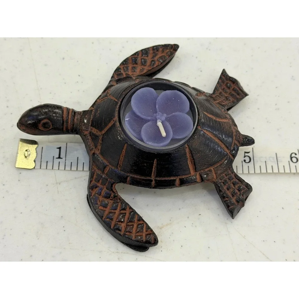 Cast Iron Metal Turtle Tea Light Candle Holder Votive Bronze Pier One 5